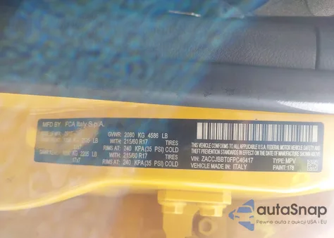 2015 Jeep Renegade Latitude from USA, damaged, VIN ZACCJBBT0FPC46417